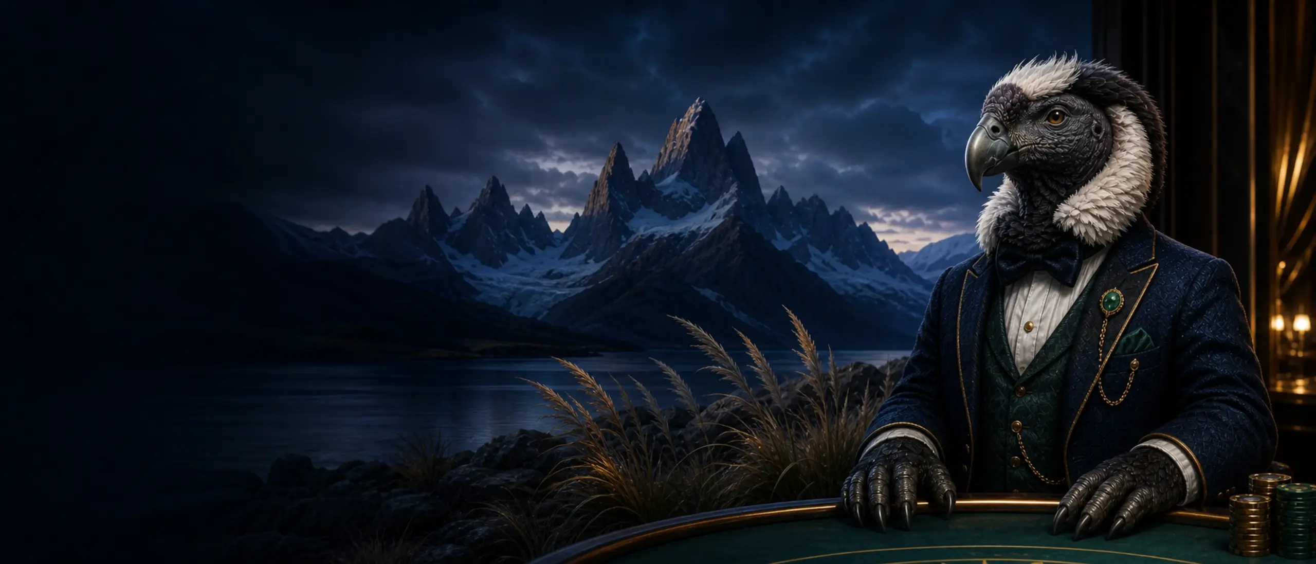 Cóndor andino frente al monte Fitz Roy en Bizzo Casino Argentina